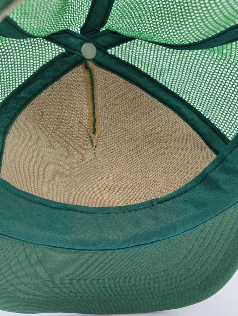 Vintage Unbranded Barnett Bank Green Trucker Adjustable Snapback Hat